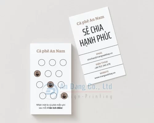 Mẫu thẻ tích điểm cho quán cà phê An Nam