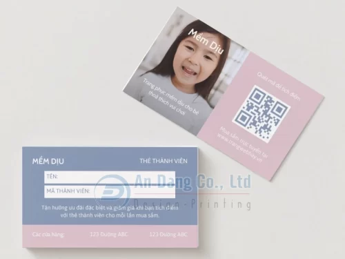 Mẫu thẻ thành viên cho shop quần áo trẻ em