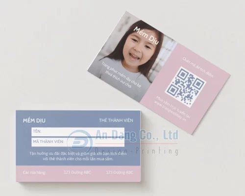 Mẫu thẻ thành viên cho shop quần áo trẻ em