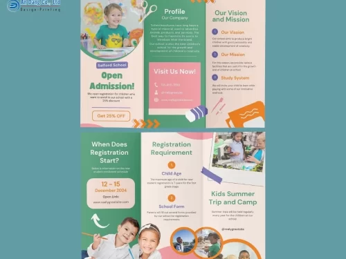 Mẫu 3 - brochure tuyển sinh dễ thương cho trường cấp 1