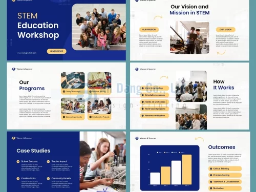 Mẫu catalogue giới thiệu chương trình workshop giáo dục của trung tâm đào tạo
