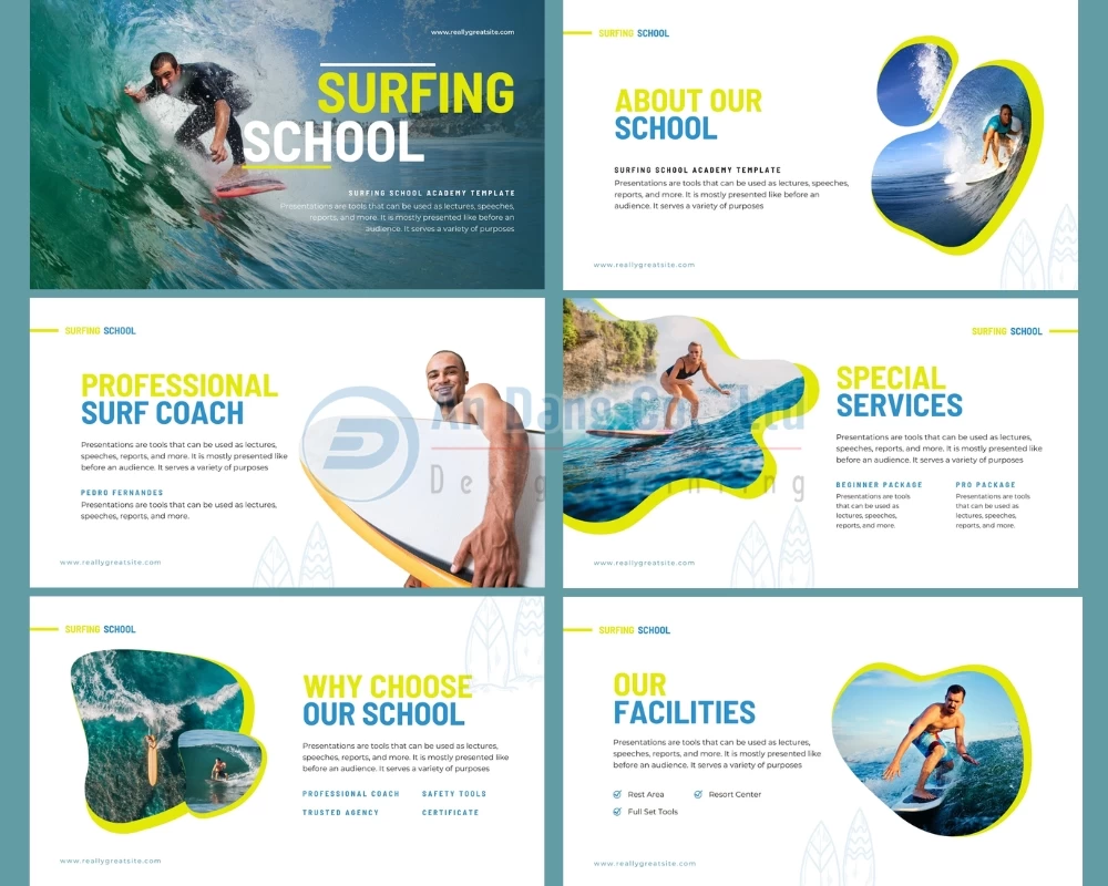 Mẫu catalogue giới thiệu khóa học lướt ván chuyên nghiệp