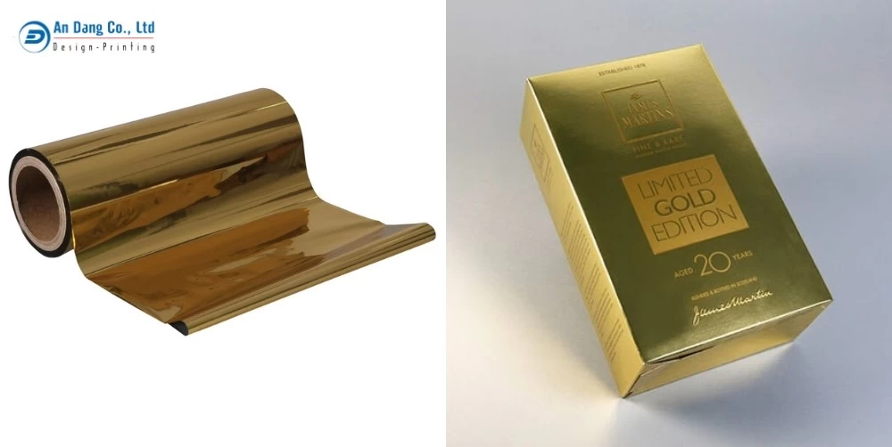 Lớp màng metalize và thành phẩm hộp giấy được phủ màng metalize