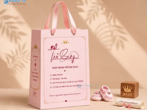 Mẫu túi giấy cho shop thời trang trẻ em Thỏ Baby