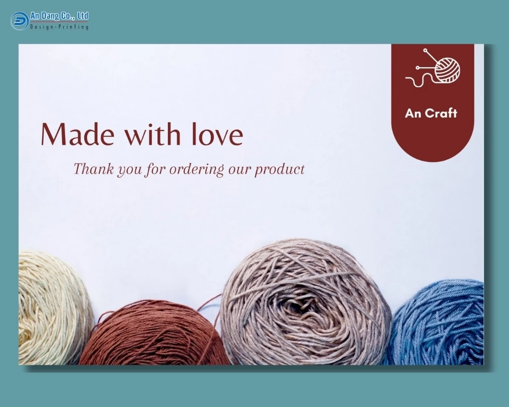 Mẫu thank you card cho shop bán len