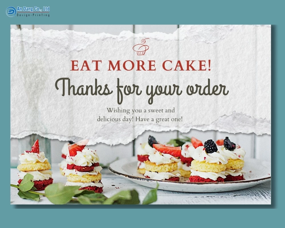 Mẫu thẻ cảm ơn cho tiệm bánh ngọt