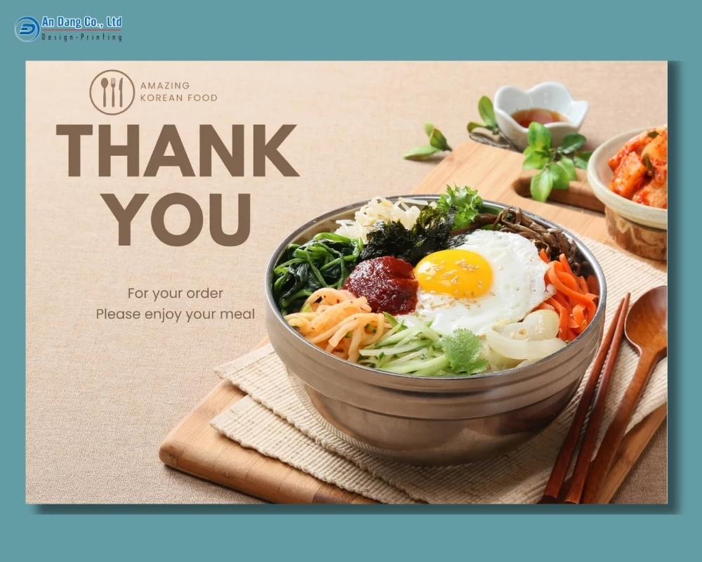 Mẫu card cảm ơn cho quán ăn