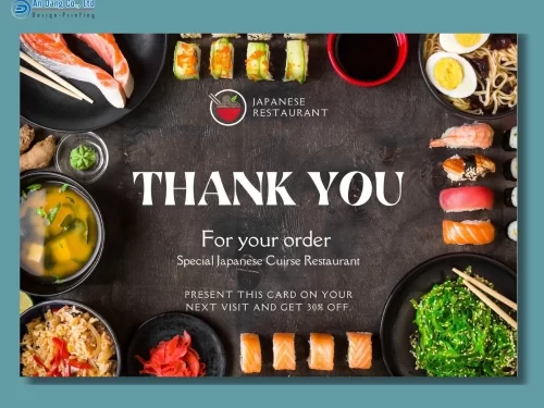 Mẫu thiệp cảm ơn cho nhà hàng Nhật