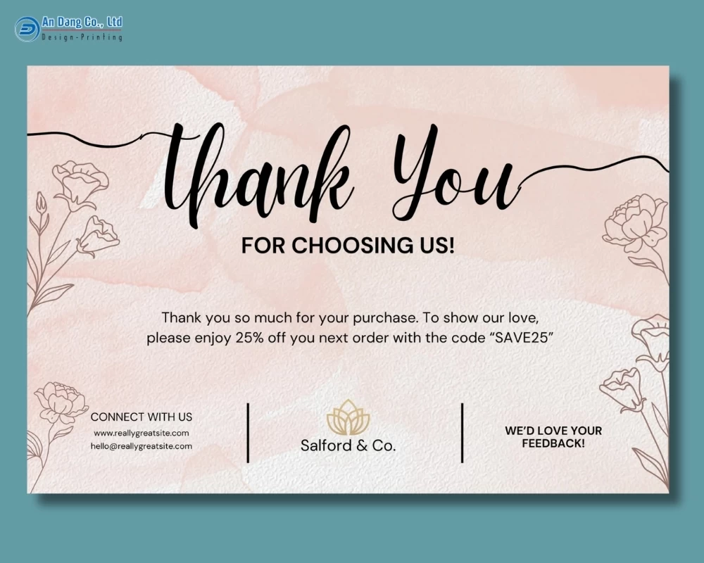 Mẫu thiệp cảm ơn khách hàng đã mua hàng