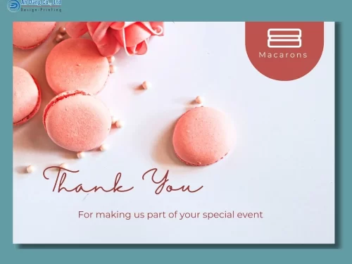 Mẫu thank you card cho tiệm bánh macaron