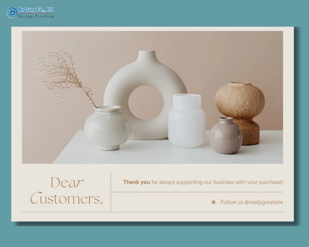 Mẫu thiệp cảm ơn cho cửa hàng gốm sứ