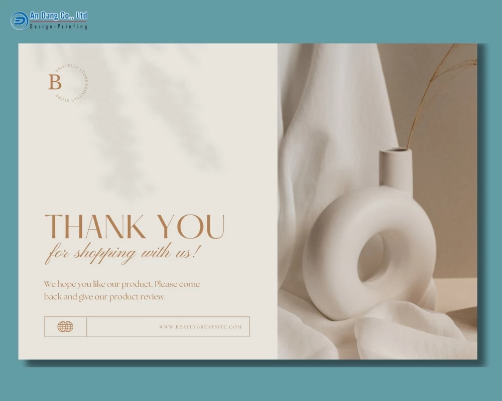 Mẫu thank you card cho cửa hàng gốm sứ
