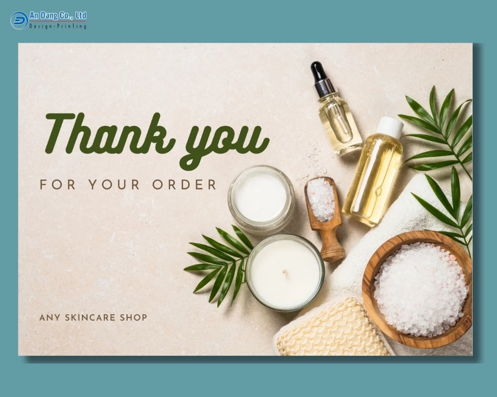 Mẫu card cảm ơn khách hàng cho shop mỹ phẩm