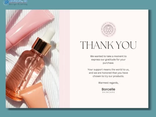 Mẫu thiệp cảm ơn khách hàng cho thương hiệu mỹ phẩm