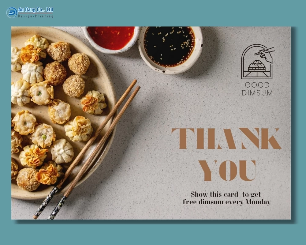 Mẫu thank you card cho quán dimsum