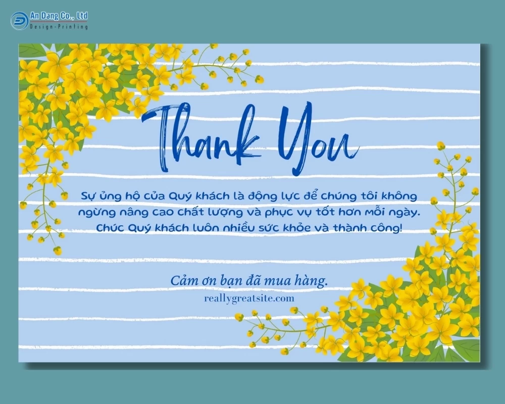 Mẫu thiệp cảm ơn khách hàng có kèm lời chúc