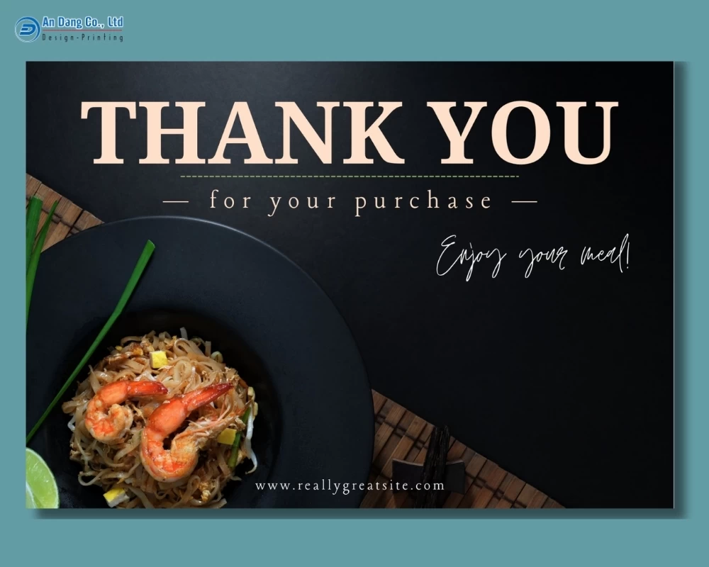 Mẫu card cảm ơn cho nhà hàng, quán ăn