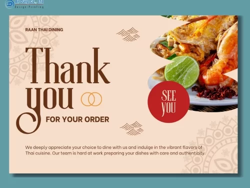 Mẫu thẻ cảm ơn khách hàng cho nhà hàng Thái