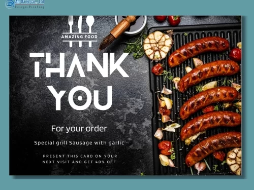 Mẫu thiệp cảm ơn khách hàng cho nhà hàng, quán ăn