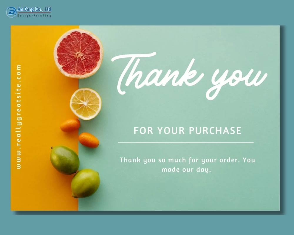 Mẫu card cảm ơn cho tiệm nước ép