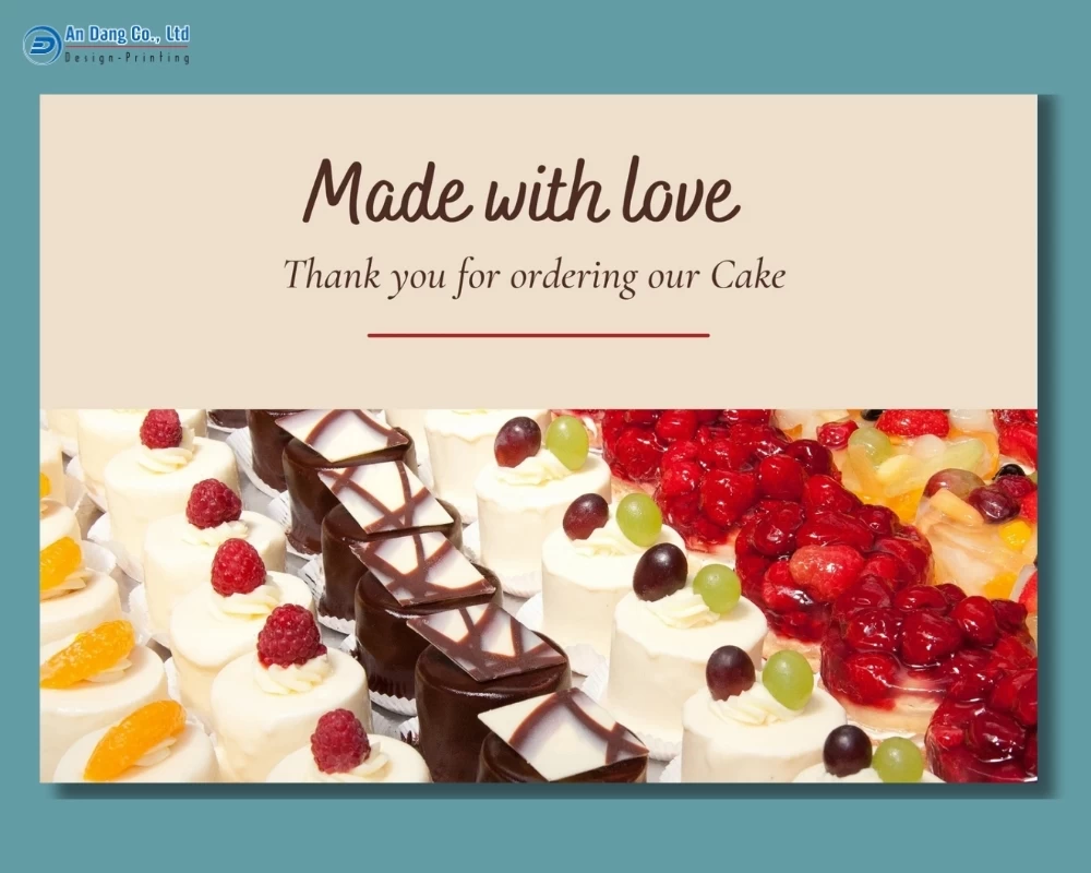 Mẫu thiệp cảm ơn cho tiệm bánh ngọt