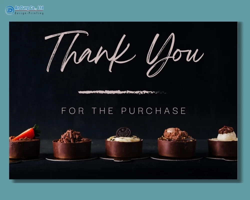 Mẫu thank you card cho tiệm bánh ngọt