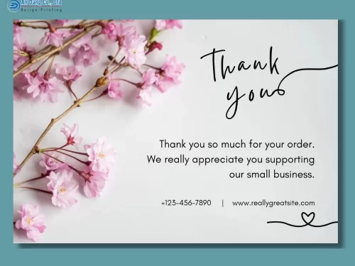 Mẫu thank you card cho tiệm hoa