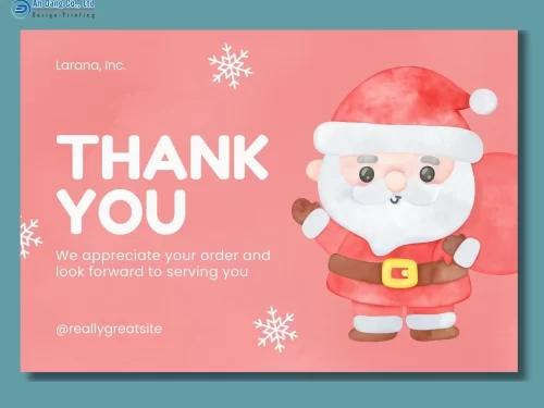Mẫu card cảm ơn khách hàng theo phong cách giáng sinh