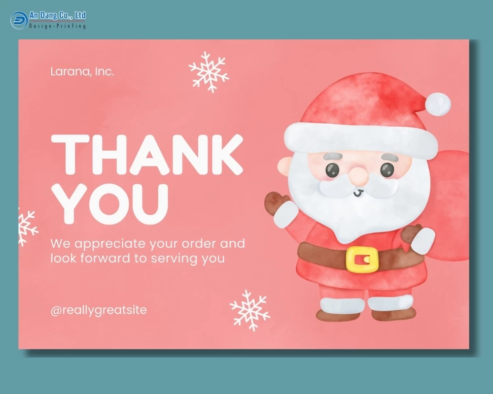 Mẫu card cảm ơn khách hàng theo phong cách giáng sinh