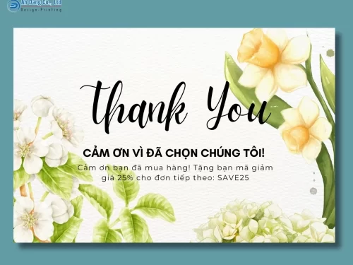 Mẫu thẻ cảm ơn có tích hợp voucher ưu đãi