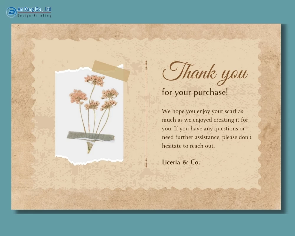 Mẫu thank you card đơn giản