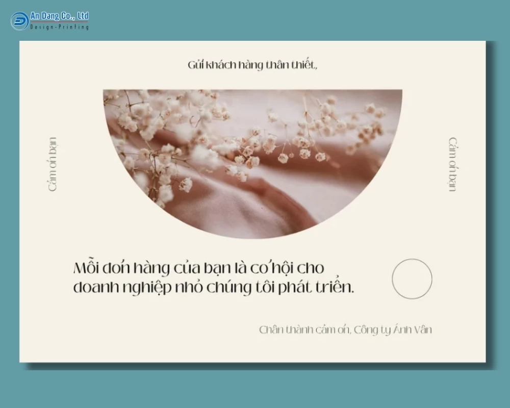 Mẫu card cảm ơn cho tiệm hoa