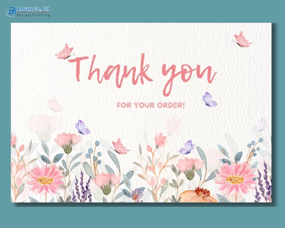 Mẫu thiệp cảm ơn khách hàng đã mua sản phẩm