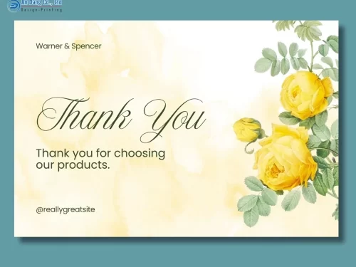 Mẫu thẻ cảm ơn khách hàng cho shop hoa tươi