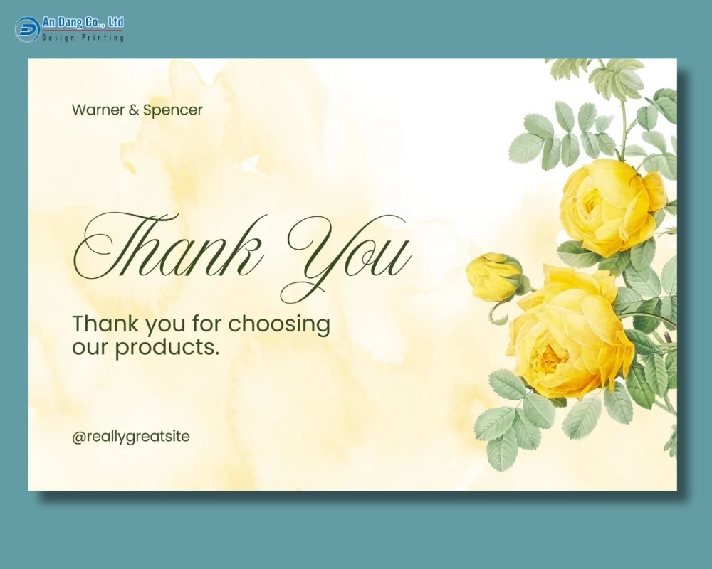 Mẫu thẻ cảm ơn khách hàng cho shop hoa tươi
