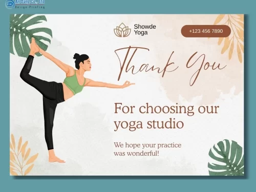 Mẫu thank you card cho trung tâm yoga