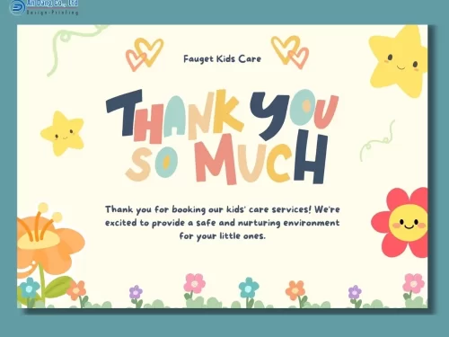 Mẫu card cảm ơn khách hàng theo phong cách dễ thương
