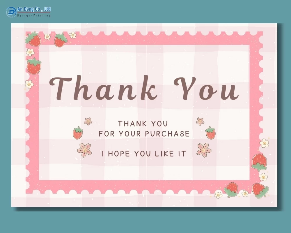 Mẫu card cảm ơn khách hàng đơn giản, nhỏ xinh