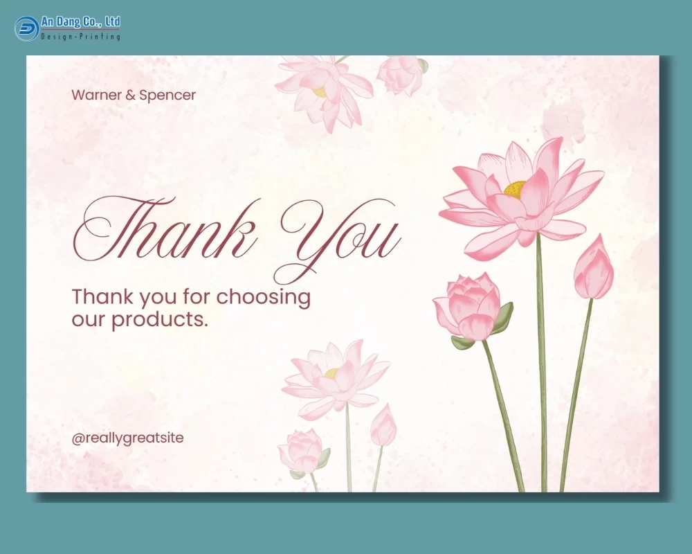 Mẫu thank you card tinh tế, cao cấp
