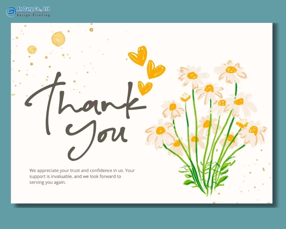 Mẫu card cảm ơn đơn giản