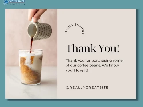 Mẫu thank you card cho shop cà phê