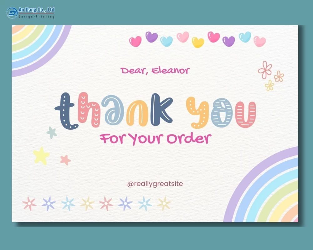 Mẫu thank you card đáng yêu