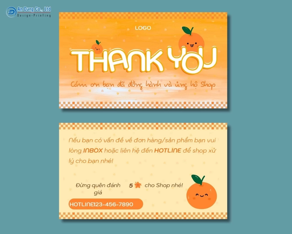 Mẫu card cảm ơn khách hàng tiệm nước