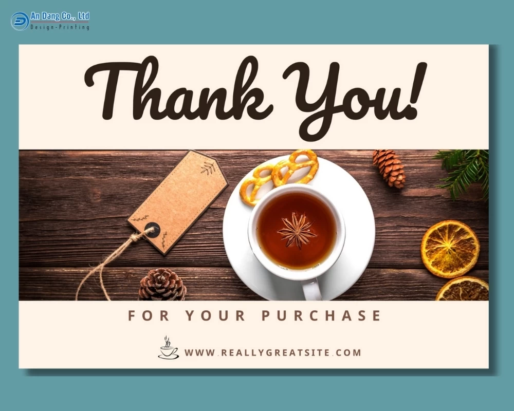 Mẫu thiệp cảm ơn cho tiệm trà
