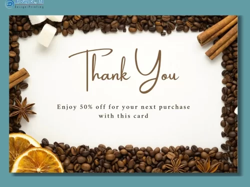 Mẫu thiệp cảm ơn có tích hợp voucher giảm giá