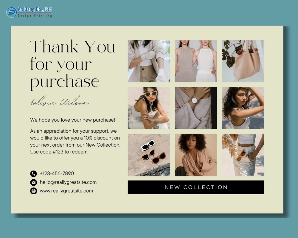 Mẫu card cảm ơn khách hàng cho shop thời trang