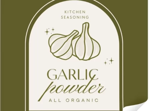 Mẫu tem gia vị bột tỏi đẹp