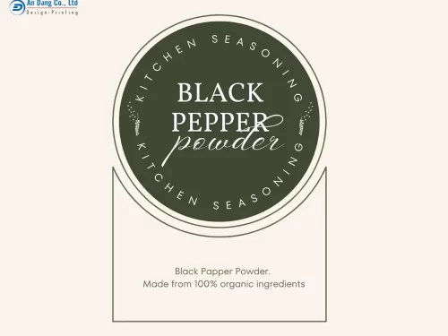 Mẫu nhãn dán gia vị bột tiêu đen xay đẹp mắt