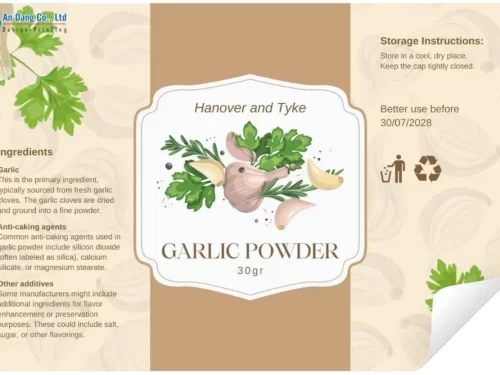 Mẫu nhãn dán gia vị bột tỏi