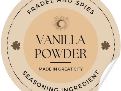 Mẫu nhãn dán gia vị bột vanilla